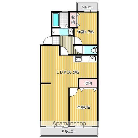カーサライトワンA(2LDK/1階)の間取り写真