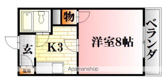 ボヌール中尾(1K/1階)の間取り写真
