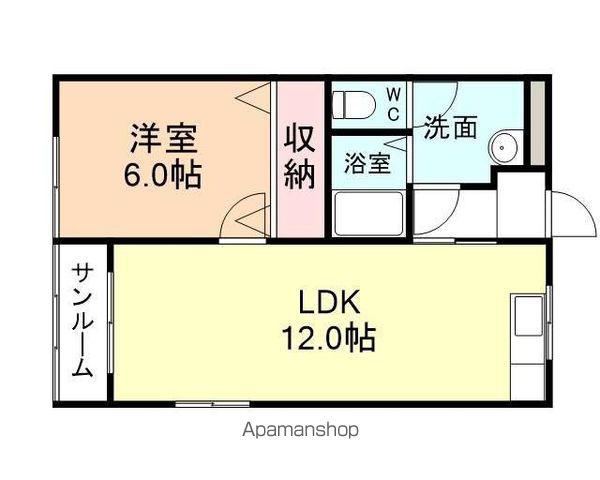 ローレルピュアライフ(1LDK/2階)の間取り写真