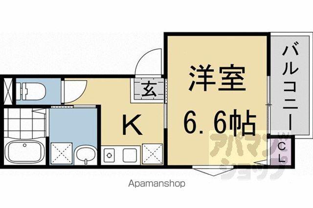 コンプレト醍醐(1K/2階)の間取り写真