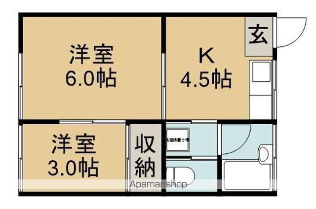 トリコロール(2K/1階)の間取り写真