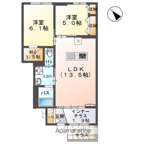 グランリヴィエールⅢ(2LDK/1階)の間取り写真