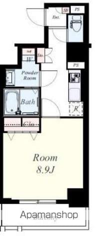 ピタゴラ箱崎(1K/3階)の間取り写真