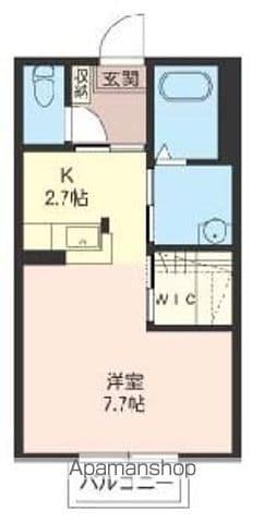 ラフィネド・メゾン(ワンルーム/2階)の間取り写真