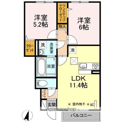 サン・グランデルⅡ(2LDK/1階)の間取り写真