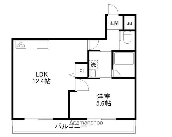 クイーンパレス(1LDK/1階)の間取り写真