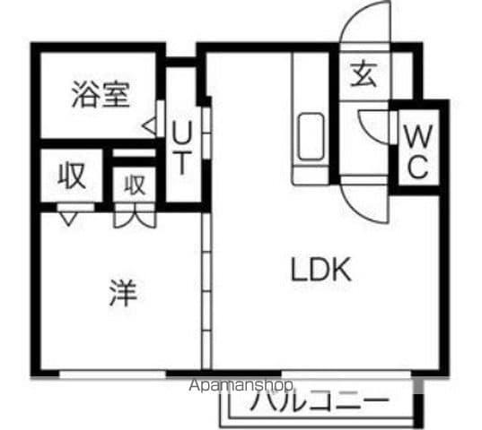 プライマル札幌円山(1LDK/4階)の間取り写真