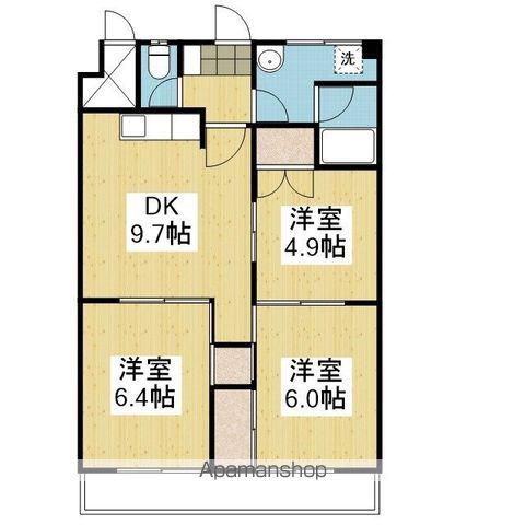 シャルマンコーポ垣生(3DK/3階)の間取り写真