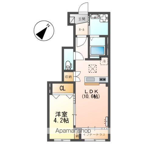 ベルメゾン矢取(1LDK/1階)の間取り写真