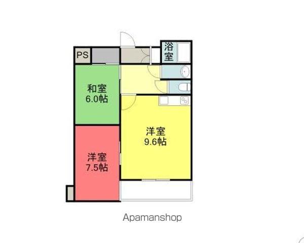 サカヨシレジデンス(2DK/3階)の間取り写真