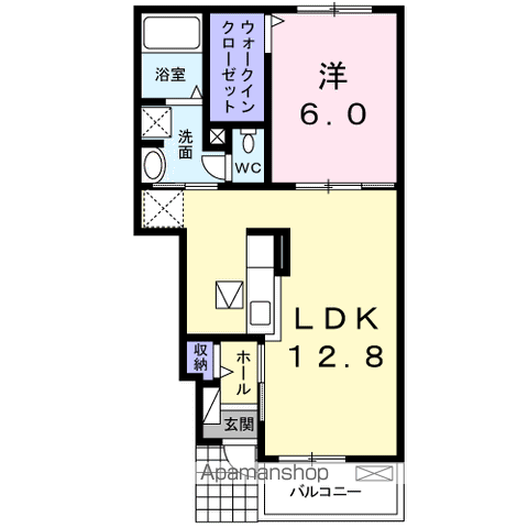 プリマヴェーラ 小原田(1LDK/1階)の間取り写真