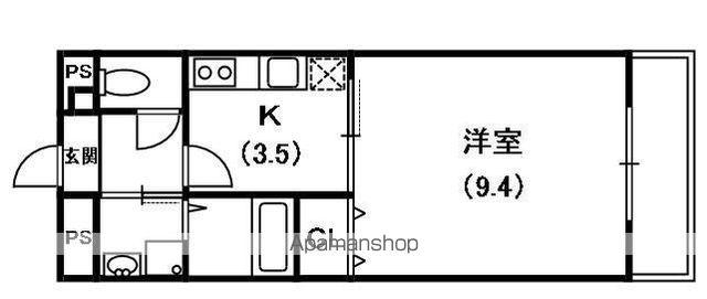 アンプルールフェール GLAND MOB(1K/3階)の間取り写真
