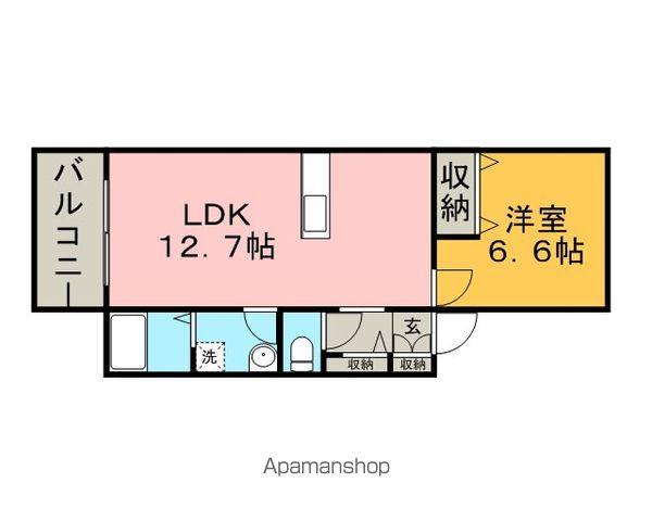グローリー筑紫野(1LDK/1階)の間取り写真