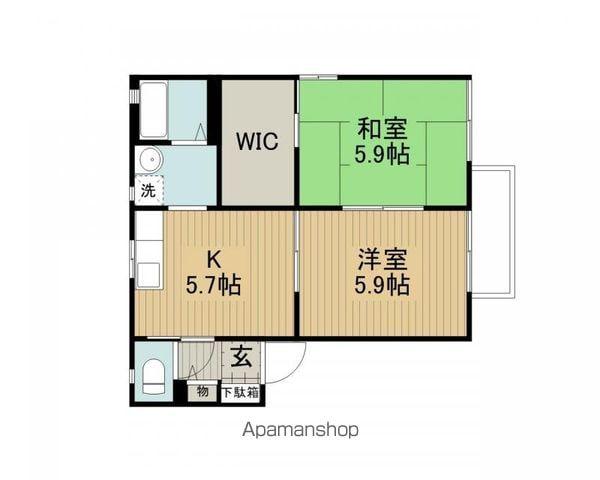 フォーレス・ナカス(2K/1階)の間取り写真