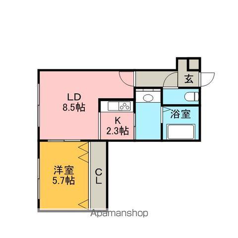 ELVITA(1LDK/1階)の間取り写真