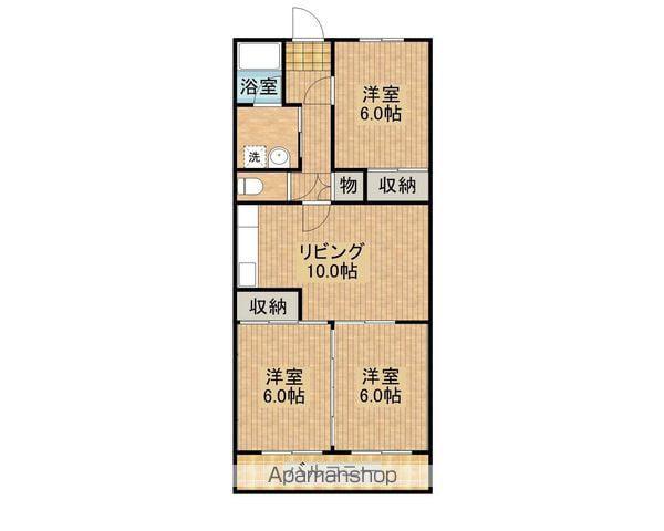 青南ハイツ(3LDK/1階)の間取り写真