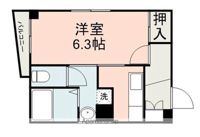 島中ビル(1K/2階)の間取り写真