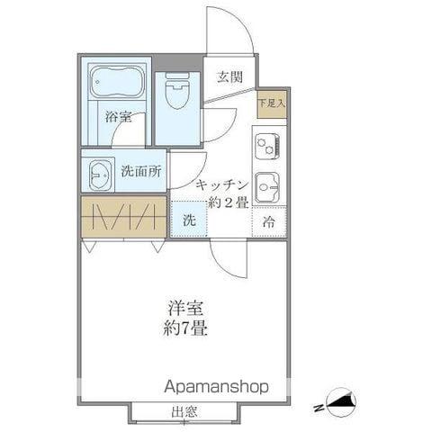 AS CABINS(1K/2階)の間取り写真
