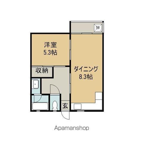 すわハウス(1DK/2階)の間取り写真