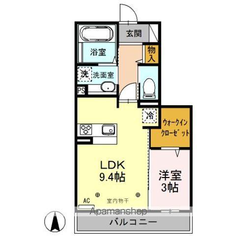 ティーバーン(1LDK/2階)の間取り写真