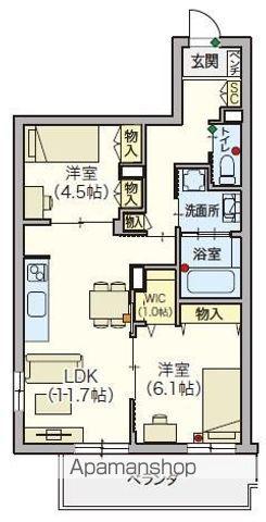 シニア限定 ヘーベルVILLAGE浦和本太(2LDK/3階)の間取り写真