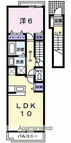 ラフィネ(1LDK/2階)の間取り写真