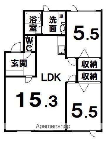 メゾンTR・A(2LDK/1階)の間取り写真