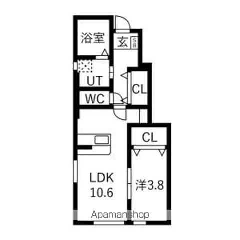 東根BASE358(1LDK/1階)の間取り写真
