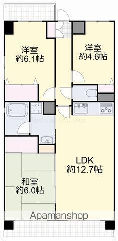 ル・サンク西市(3LDK/3階)の間取り写真