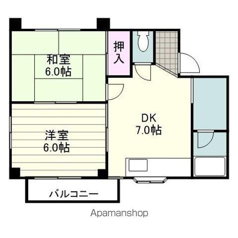 中村フラッツ(2DK/2階)の間取り写真