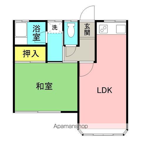 コーポ甲斐(1LDK/2階)の間取り写真