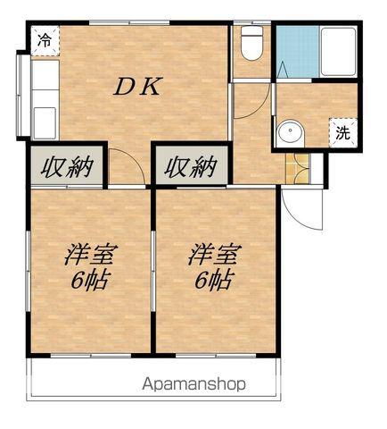 サニーヒルズ伊北B棟(2DK/1階)の間取り写真