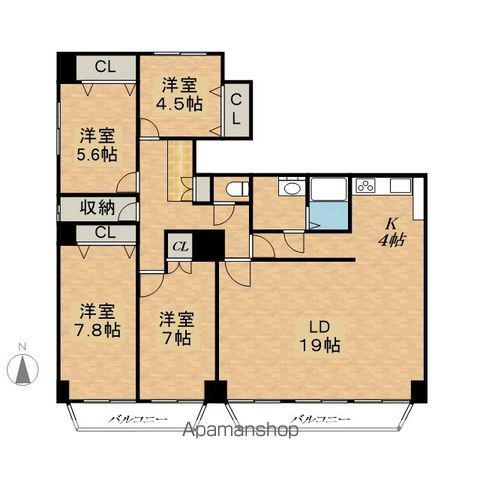 ホワイトパレス(4LDK/10階)の間取り写真