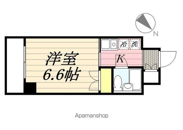 ポルタオーレア(1K/6階)の間取り写真
