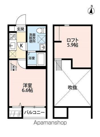 HORIZONⅢ(1K/1階)の間取り写真