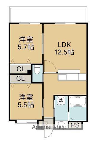 ラセーヌ大州浜(2LDK/2階)の間取り写真