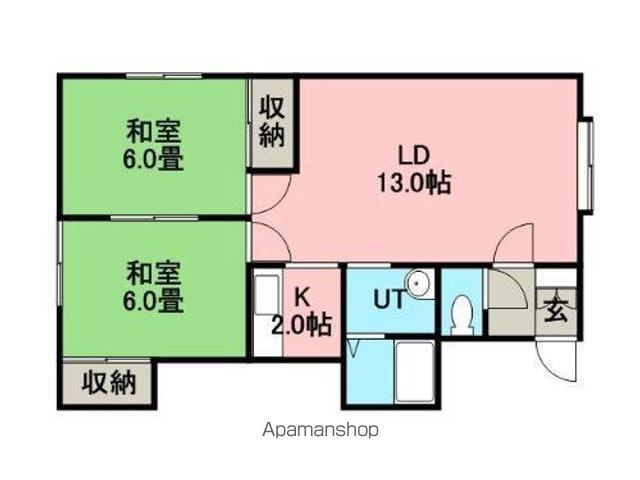 ピアコート手稲本町A(2LDK/2階)の間取り写真