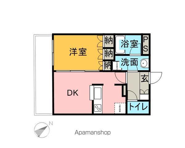 ハイツカネヒ(1DK/5階)の間取り写真