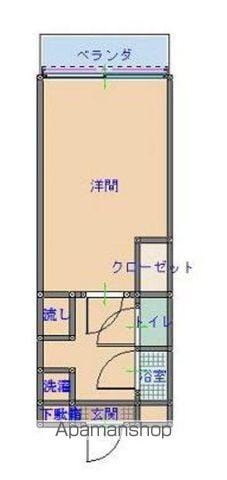 アーバンライフ志度Ⅱ(1K/1階)の間取り写真