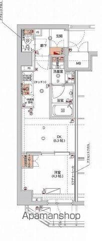 ハーモニーレジデンス神楽坂ヒルズSECOND(1DK/4階)の間取り写真