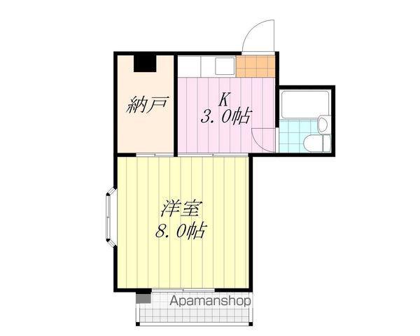 ハイツ岡本(1K/2階)の間取り写真