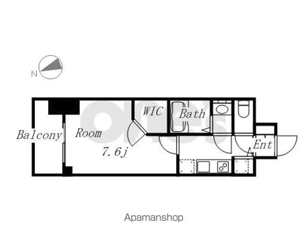 プレサンス栄ライズ(1K/2階)の間取り写真