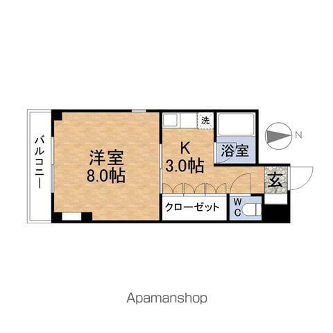 フローラルガーデン(1K/1階)の間取り写真