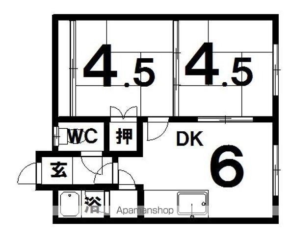 第1安岡マンション(2DK/2階)の間取り写真