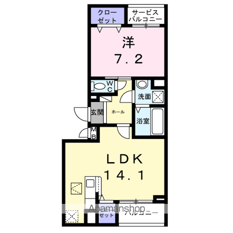 コンパル・りんくう(1LDK/1階)の間取り写真