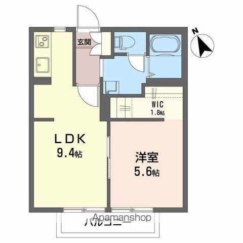 ディアスT&H B(1LDK/1階)の間取り写真