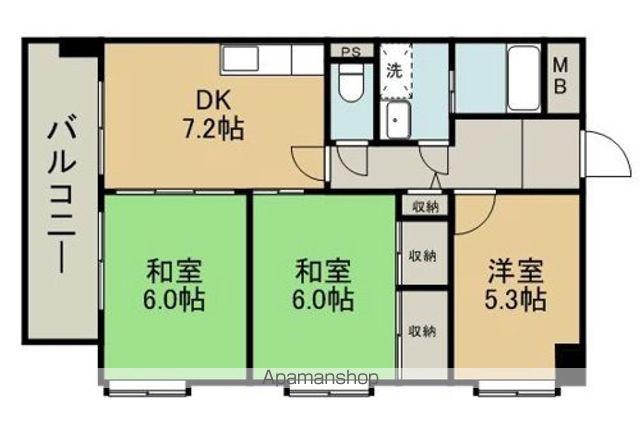 第3甲斐田ハイツ(3DK/3階)の間取り写真