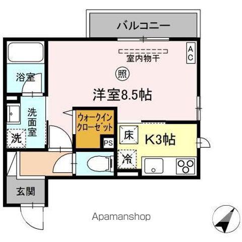 サンライズ(1K/1階)の間取り写真