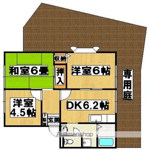 クレスト堺Ⅰ(3DK/1階)の間取り写真