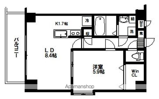 フィオーレ北山(1LDK/4階)の間取り写真